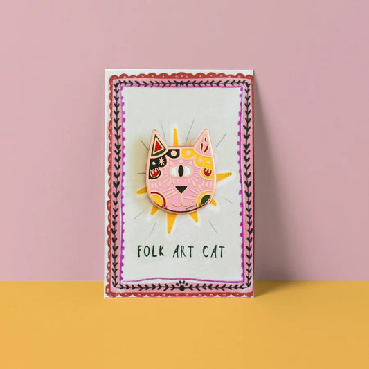 Folk Cat Art Meowment Pin