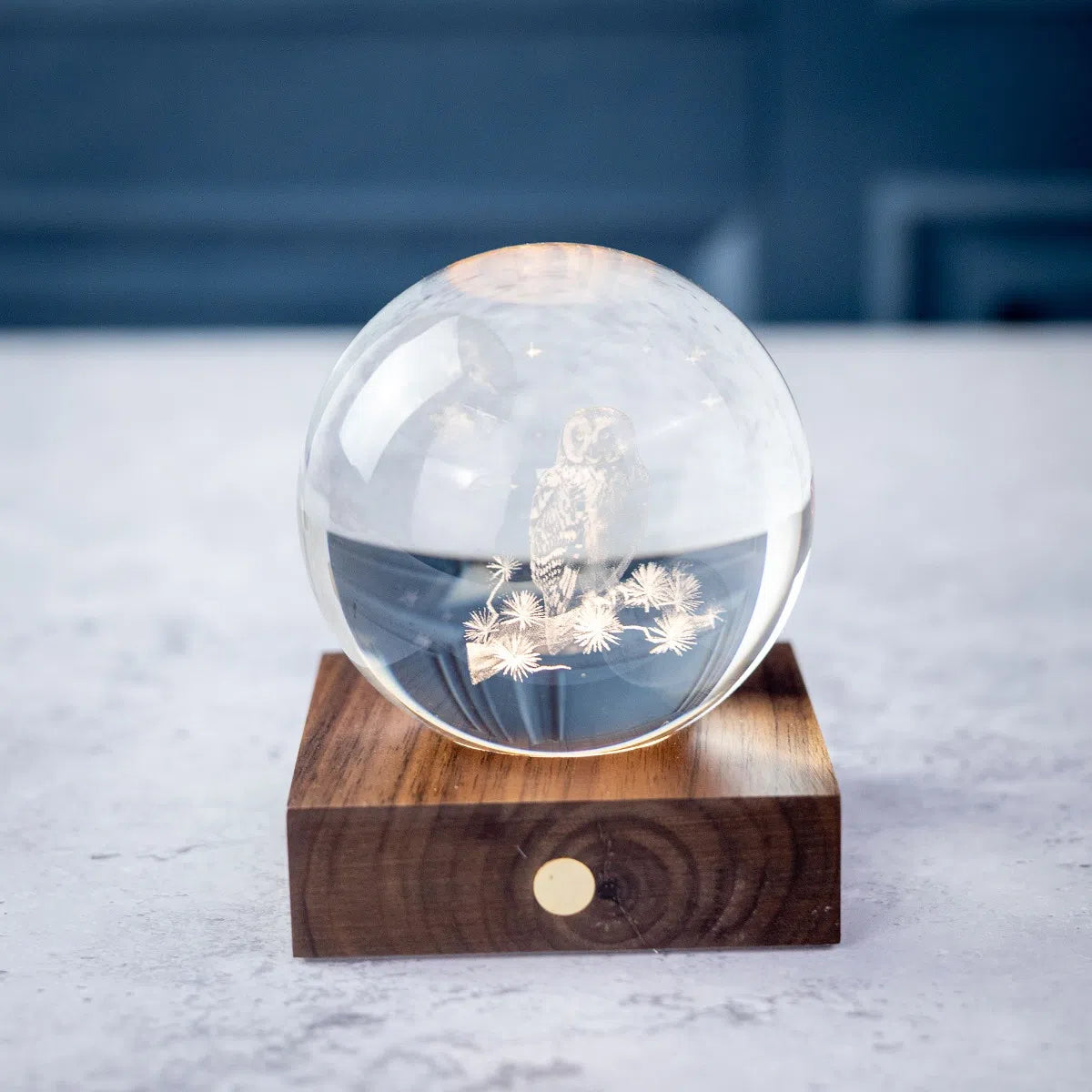 Amber Crystal Light Owl Moon