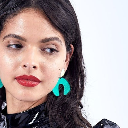 D Doodle Earrings in Emerald Green