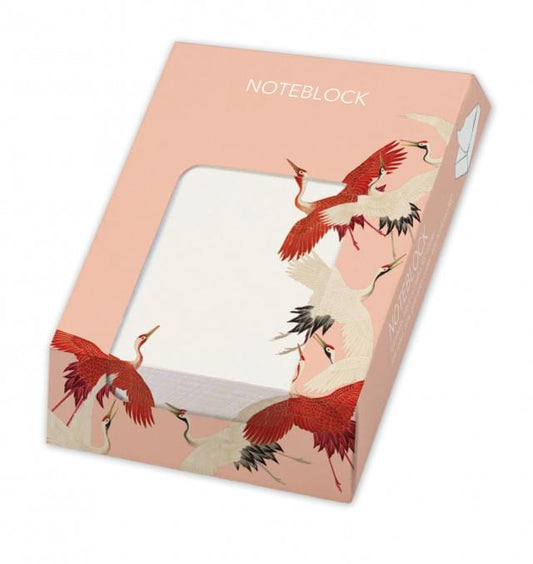 Memo pad: Woman haori with Red and White Cranes