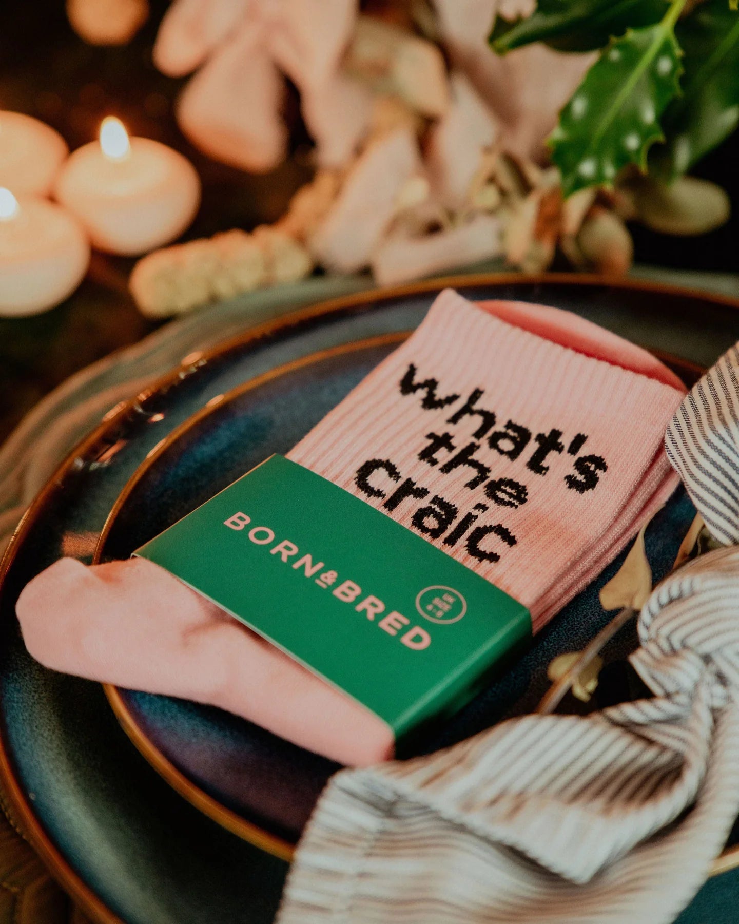 What's The Craic Socks in Pink