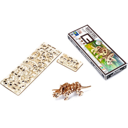 Wooden Mechanical Dino Model - Triceratops, age 8+ SHRINKWRAPPED