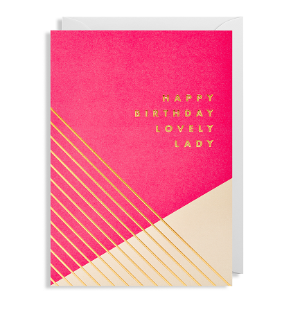 'Happy Birthday Lovely Lady' Greeting Card