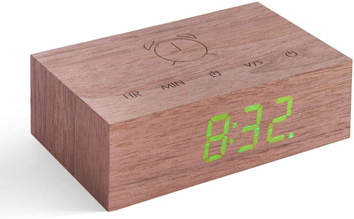 Alarm Clock, Wood, Walnut