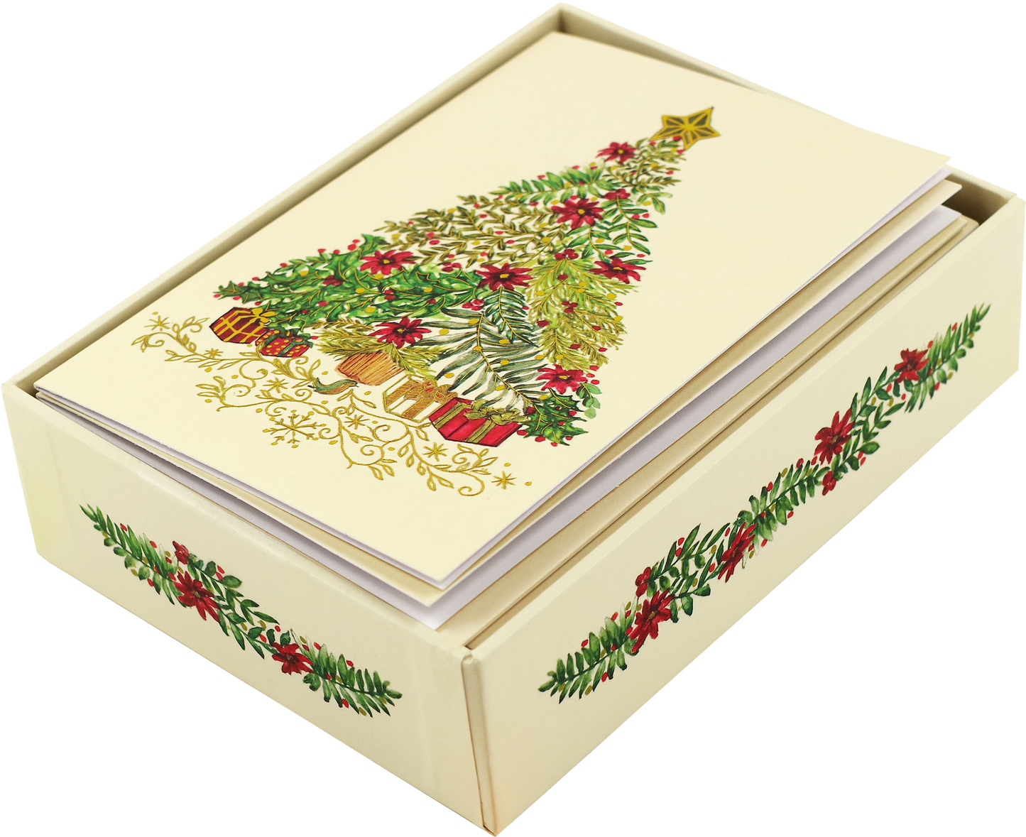 Festive Evergreen Small Boxed Christmas Cards