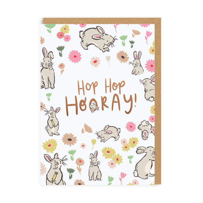 Hop Hop Hooray! Bunny Greeting Card