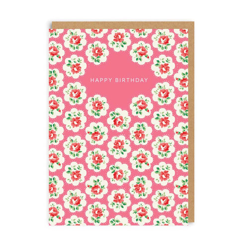 Happy Birthday (Kitsch Floral) Greeting Card