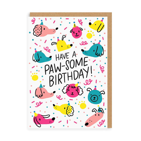 Pawsome Birthday Greeting Card