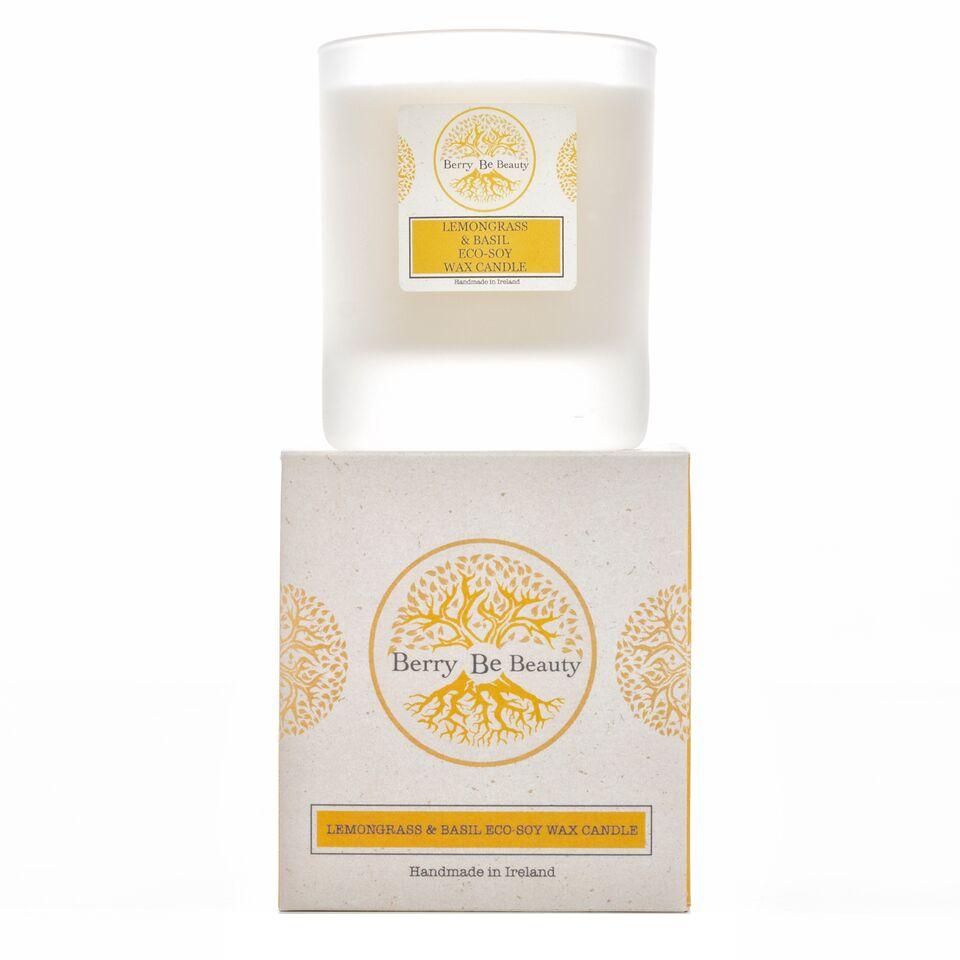 Lemongrass & Basil Essential Oil Soy Wax Candle