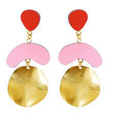 Megadrop Earrings in Red and Candy Pink