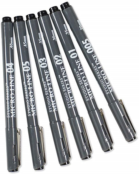 Studio Series Micro-Line Black Pens (Set of 6)