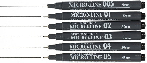 Studio Series Micro-Line Black Pens (Set of 6)