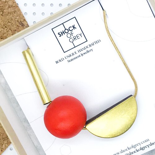 Multishape Necklace in Red