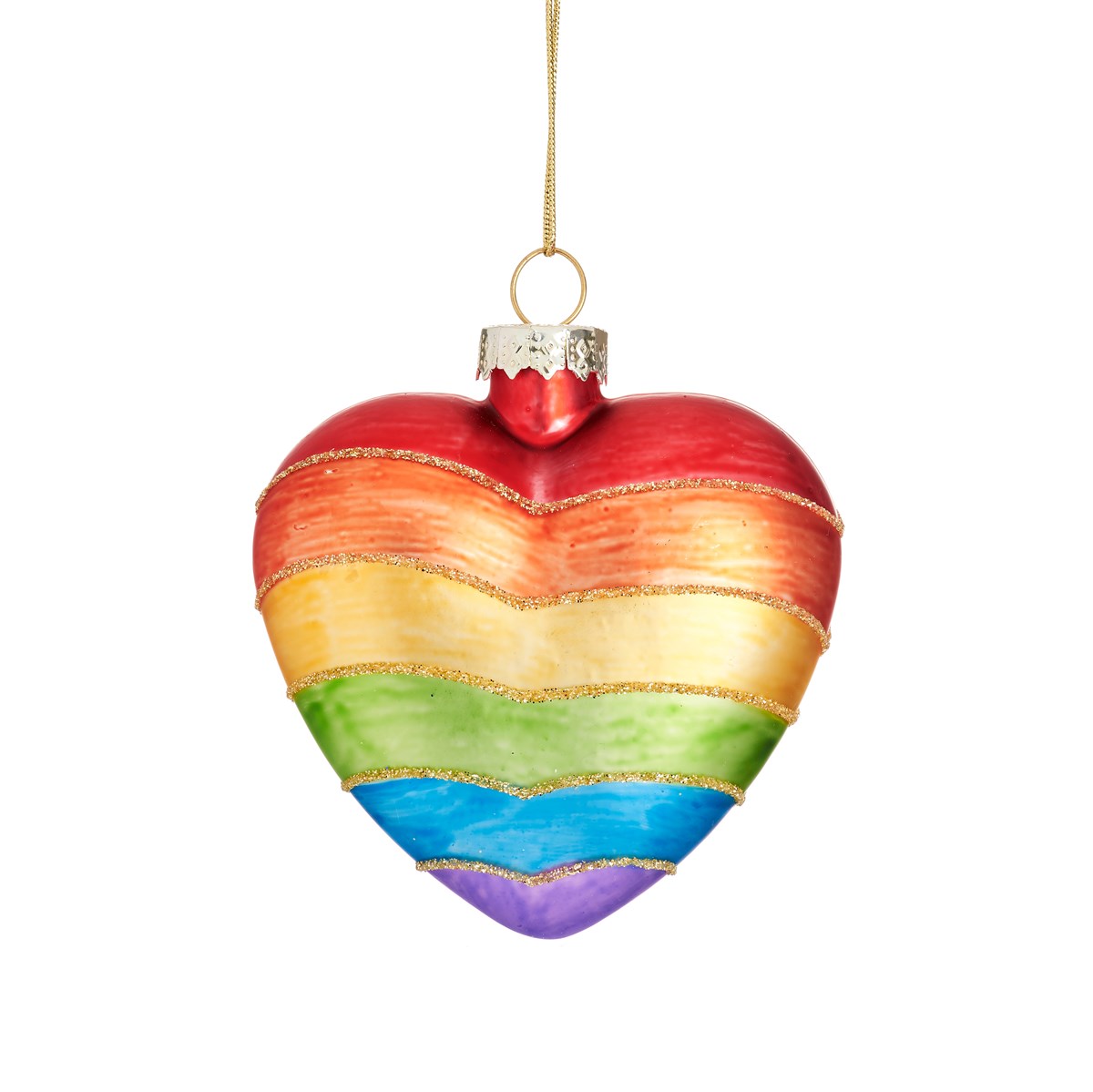 Rainbow Heart Shaped Bauble
