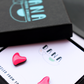 Heart Studs Hot Pink