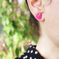 Heart Studs Hot Pink