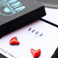 Heart Studs Red