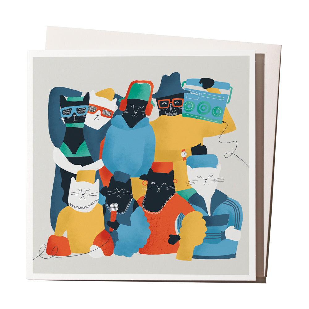 Hip Hop Cats Greeting Card