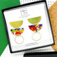 Jenny Earrings in Acrylic Confetti and Brass