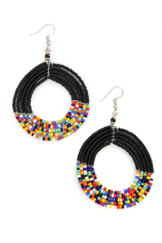 Rainbow Maasai Celebration Circle Earrings