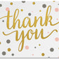 Pink & Gold Dots Thank You Note Greeting Card