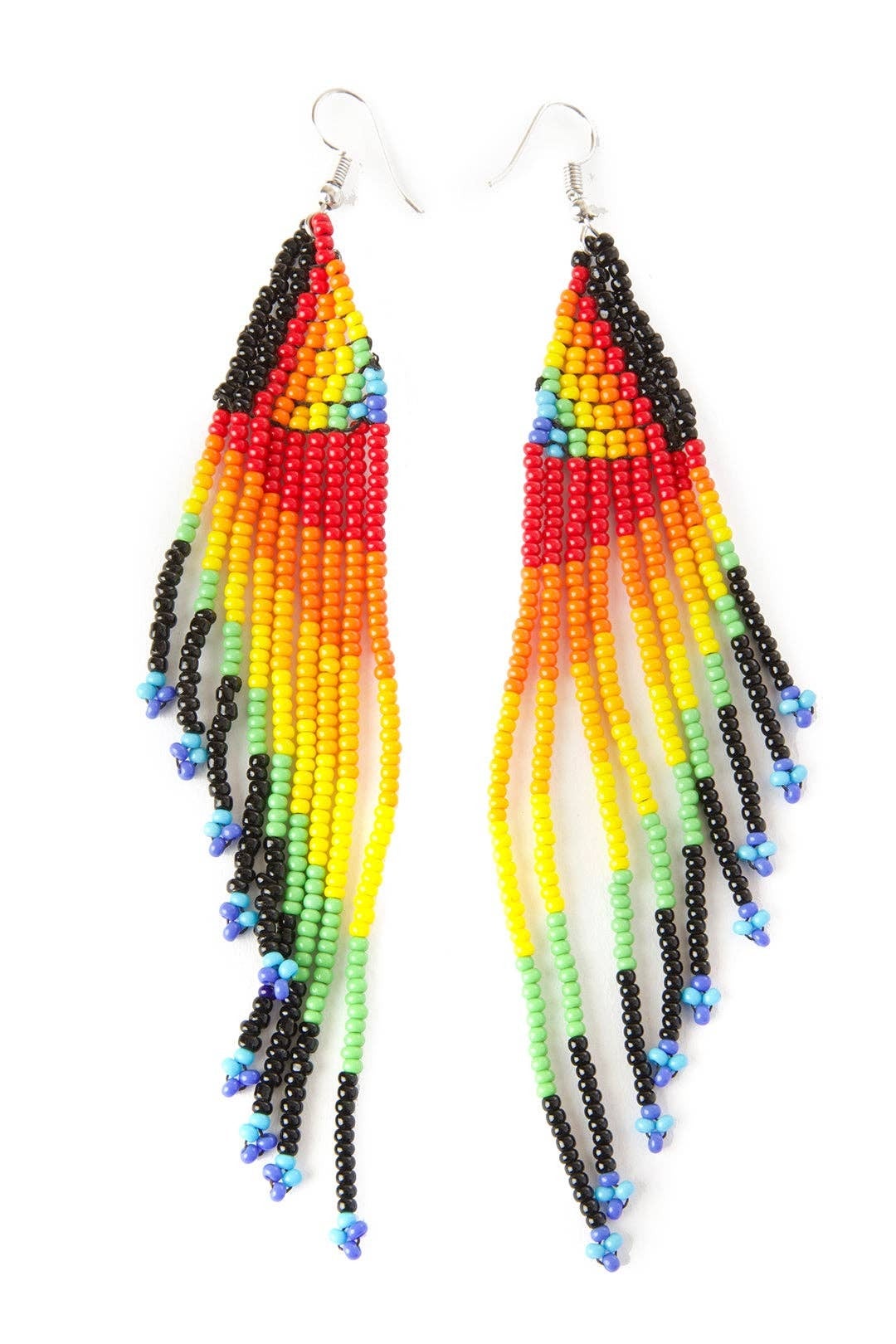 Pride & Joy Beaded Rainbow Fringe Earrings