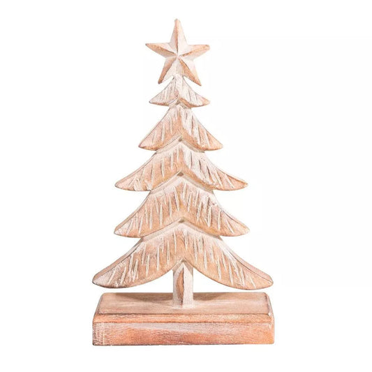 Wooden Tree With Star Decoration