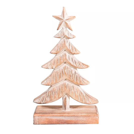 Wooden Tree With Star Decoration