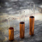 PLAIN COPPER PIPE FLOWER BUD VASE SET OF 3