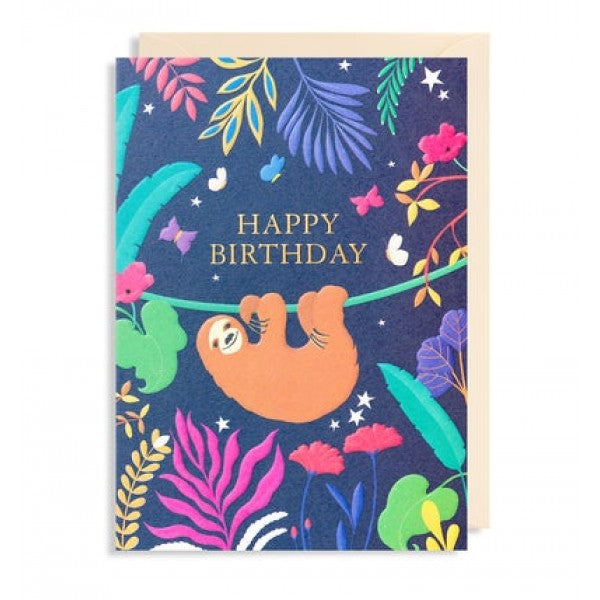 Happy Birthday Sloth Greeting Card