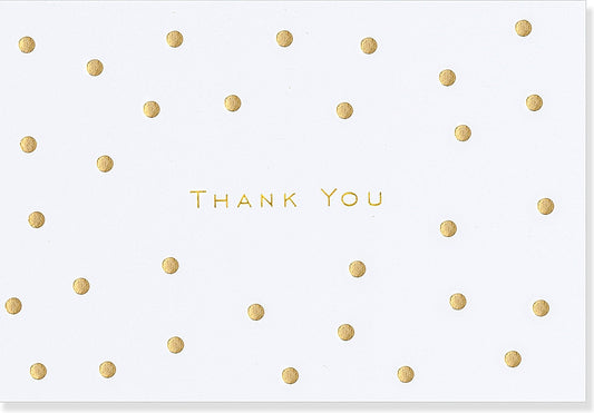 Gold Dot Thank You Note Greeting Card