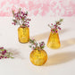 Yellow Glass Bud Vases - Set Of 3